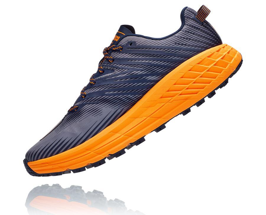 Hoka One One Trainers Mens Blue/Orange - Speedgoat 4 - 47012RWAJ